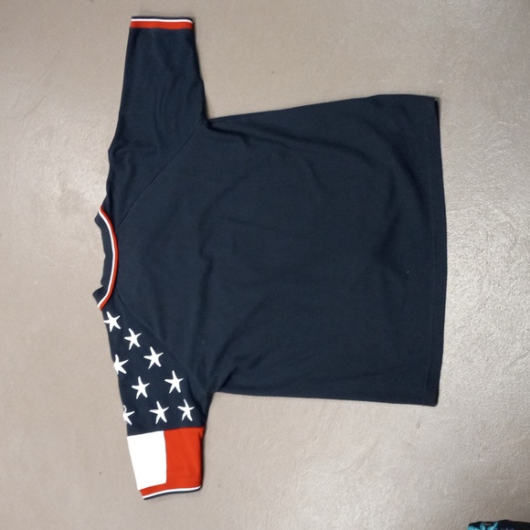 ROCKPOINT FREEDOM RED,WHITE &BLUE SHORT SLEEVE POLO SHIRT WITH STARS ON SHOULDER - Picture 11 of 12